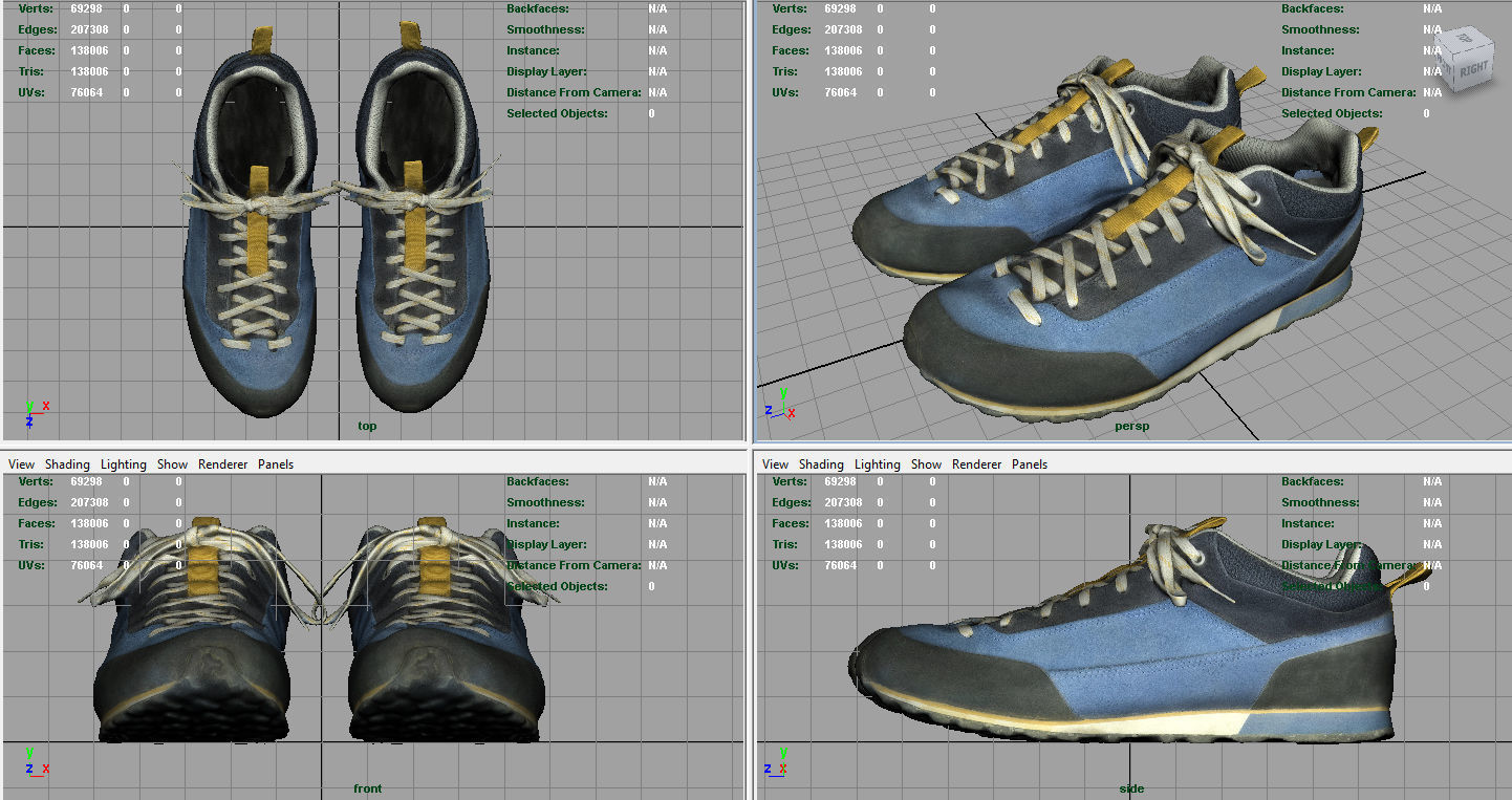 Trekking Sneakers Low-poly 3D model_8