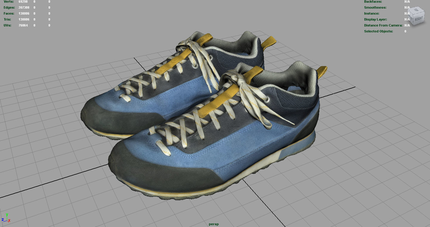 Trekking Sneakers Low-poly 3D model_2