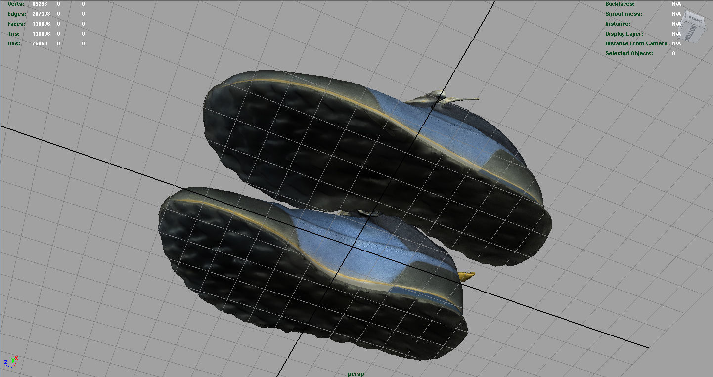 Trekking Sneakers Low-poly 3D model_7