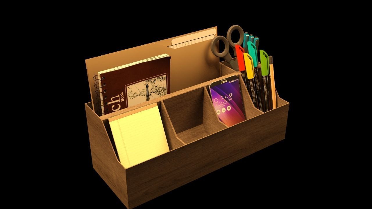 Desk Storage Organizer Free 3D model_2