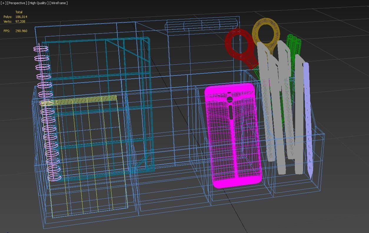 Desk Storage Organizer Free 3D model_11