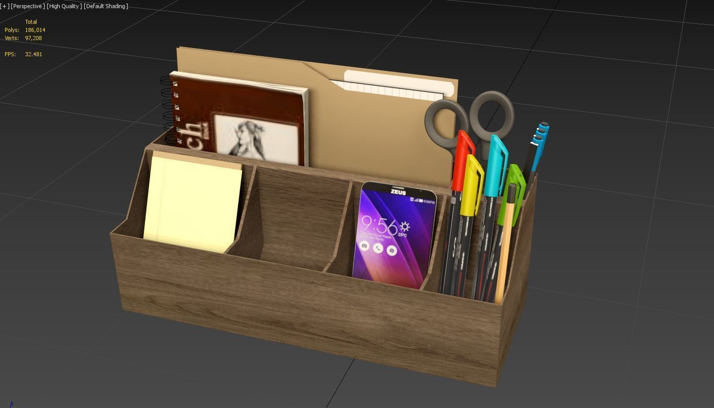 Desk Storage Organizer Free 3D model_10