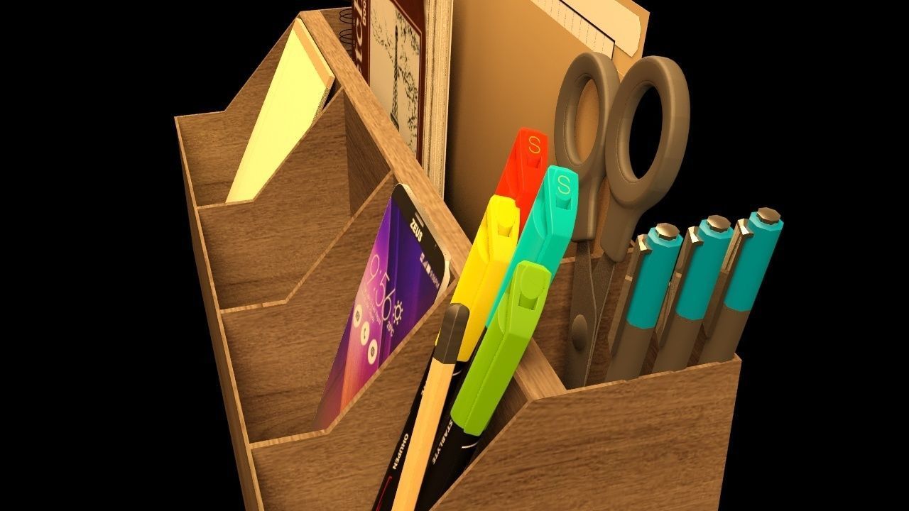 Desk Storage Organizer Free 3D model_5