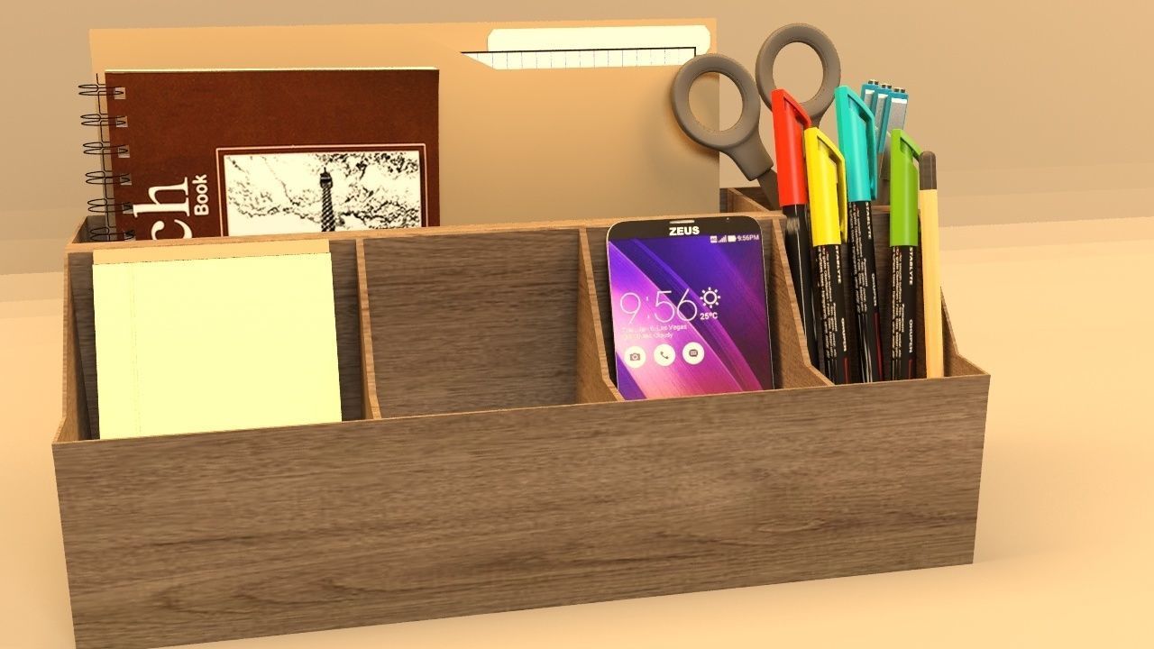 Desk Storage Organizer Free 3D model_1