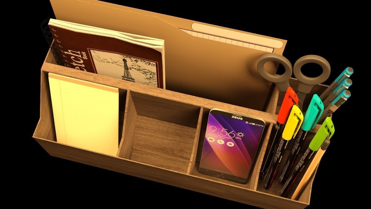 Desk Storage Organizer Free 3D model_4
