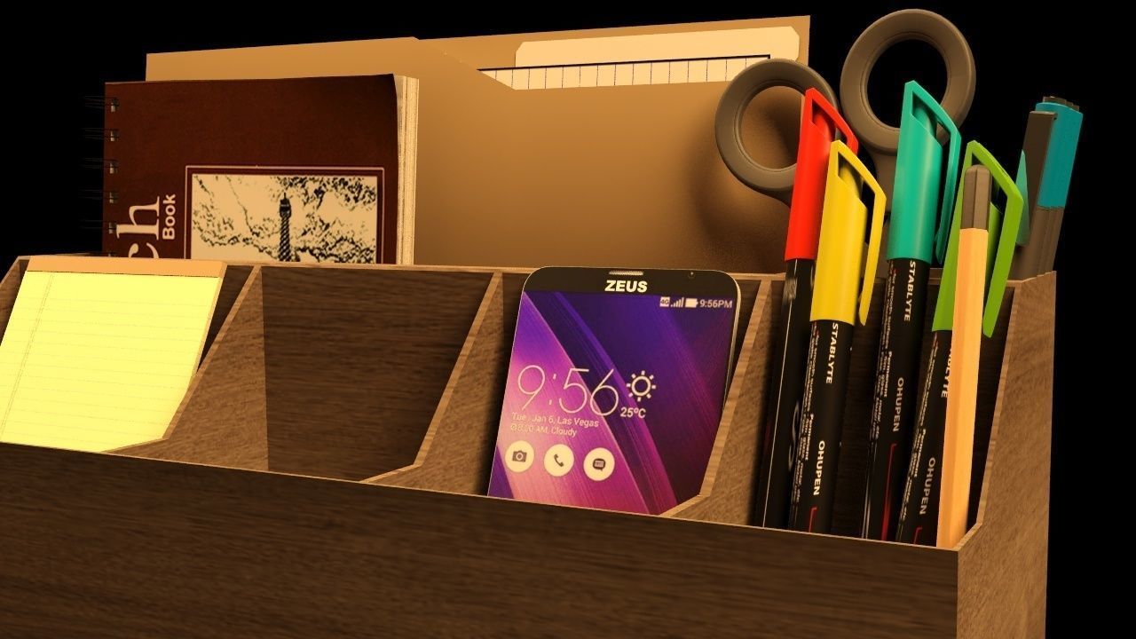 Desk Storage Organizer Free 3D model_3