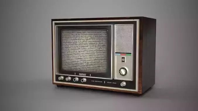 Retro- Vintage CRT TV Type A Low-poly 3D model