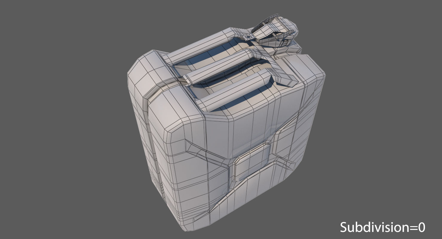 Jerrycan gas can Low-poly 3D model_11