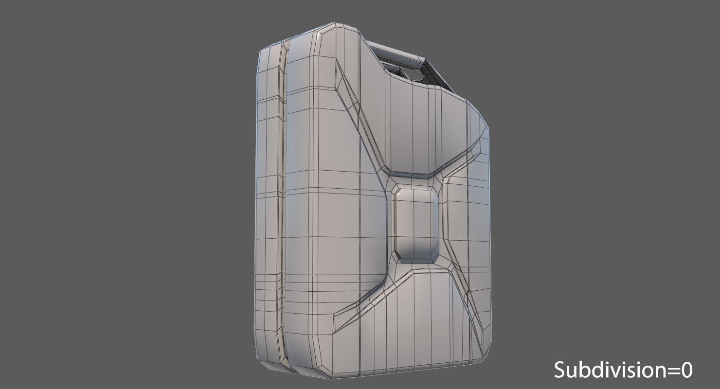 Jerrycan Old Low-poly 3D model_12