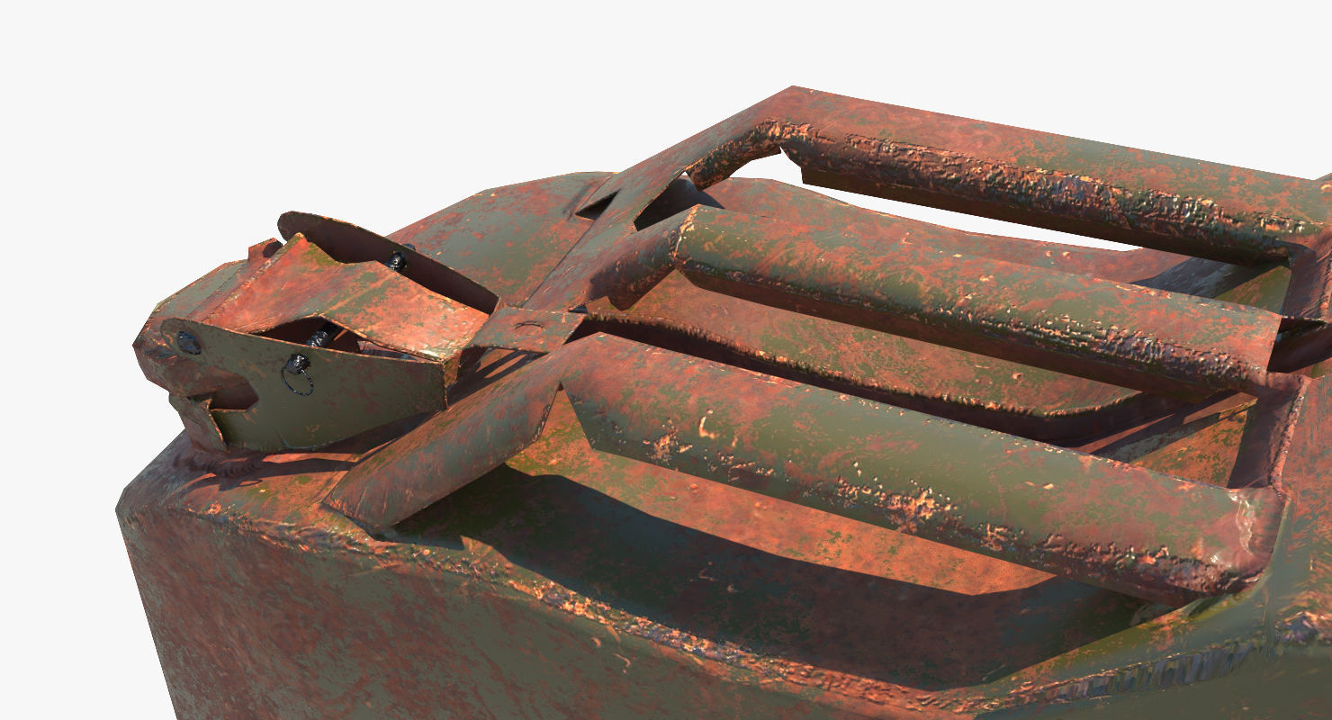Jerrycan Old Low-poly 3D model_5
