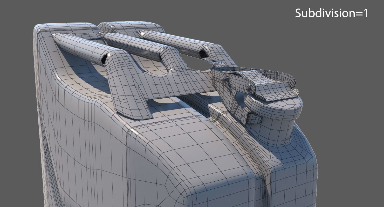 Jerrycan Old Low-poly 3D model_20