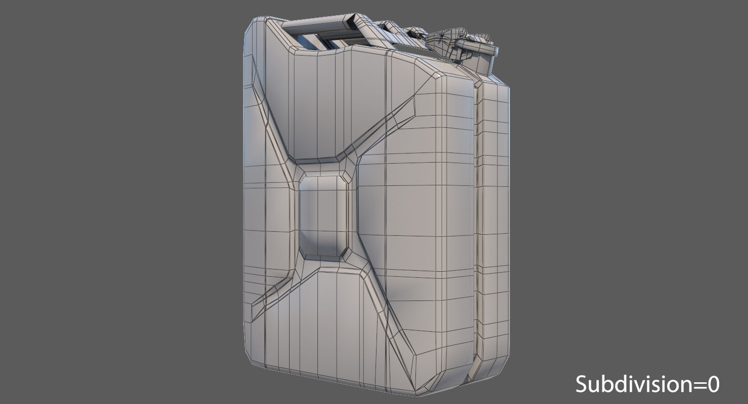 Jerrycan Old Low-poly 3D model_8
