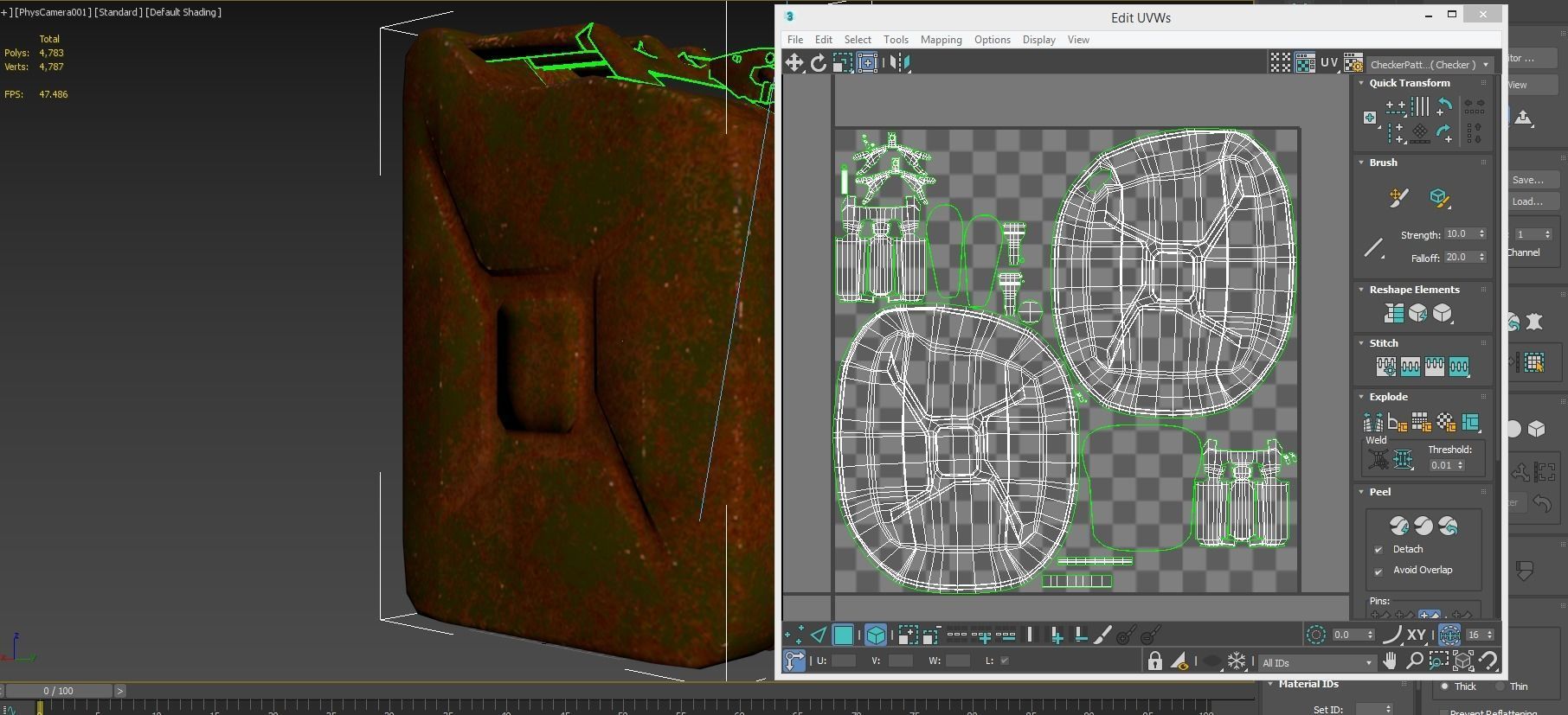 Jerrycan Old Low-poly 3D model_22