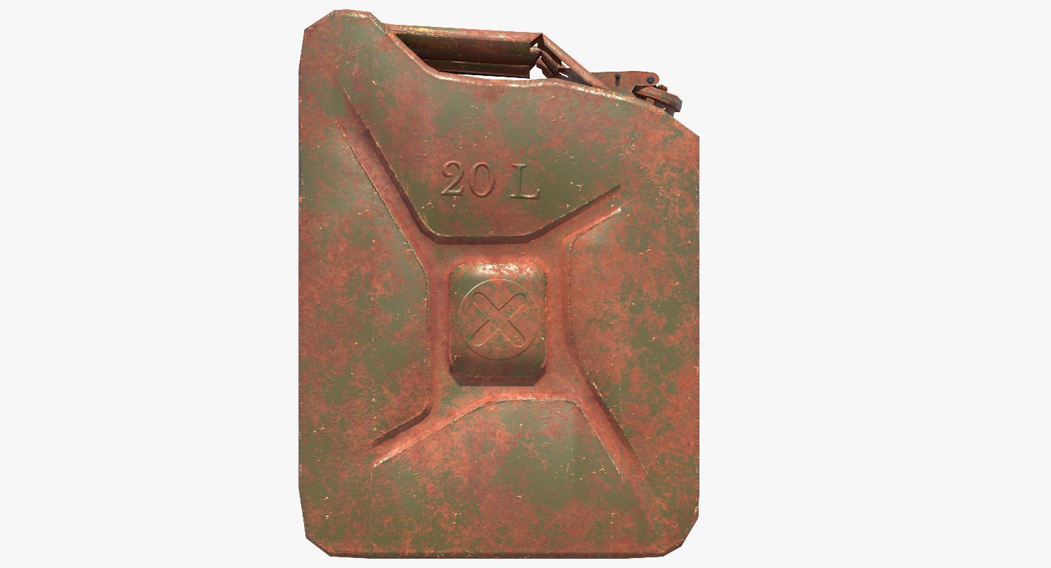 Jerrycan Old Low-poly 3D model_6