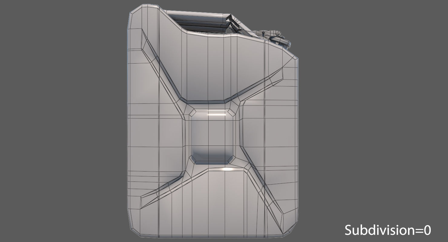Jerrycan Old Low-poly 3D model_9