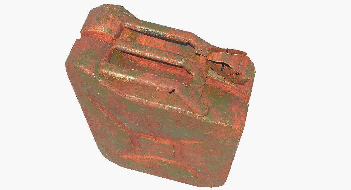 Jerrycan Old Low-poly 3D model_7