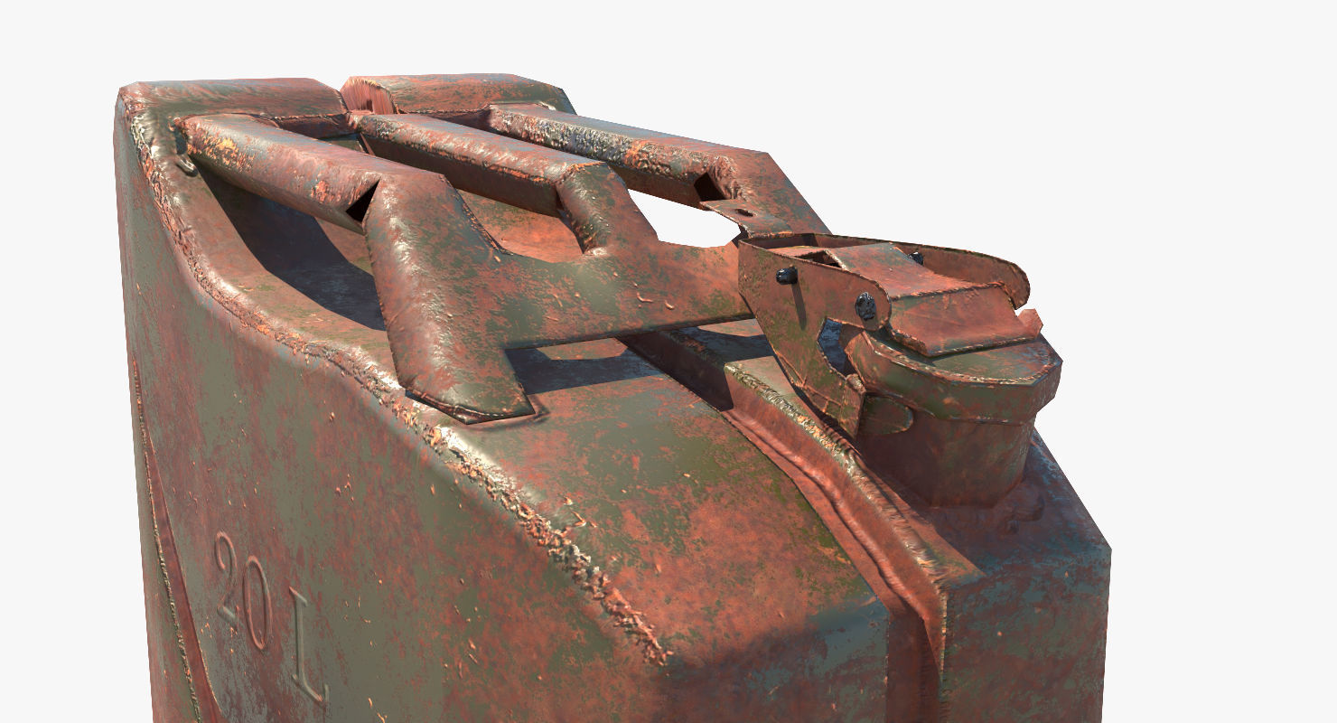 Jerrycan Old Low-poly 3D model_4