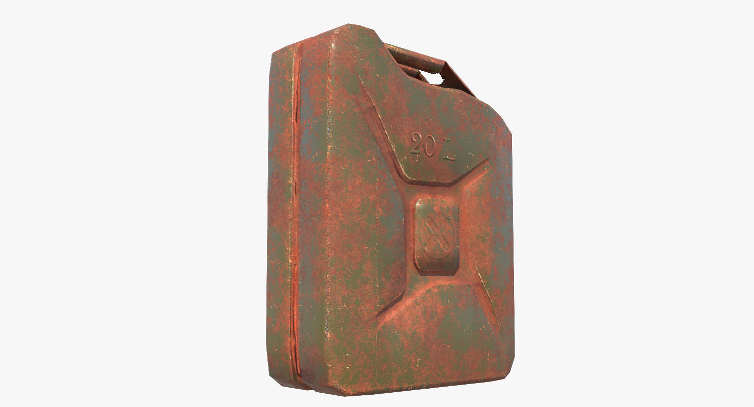 Jerrycan Old Low-poly 3D model_2