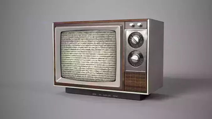 Retro- Vintage CRT TV Type B Low-poly 3D model