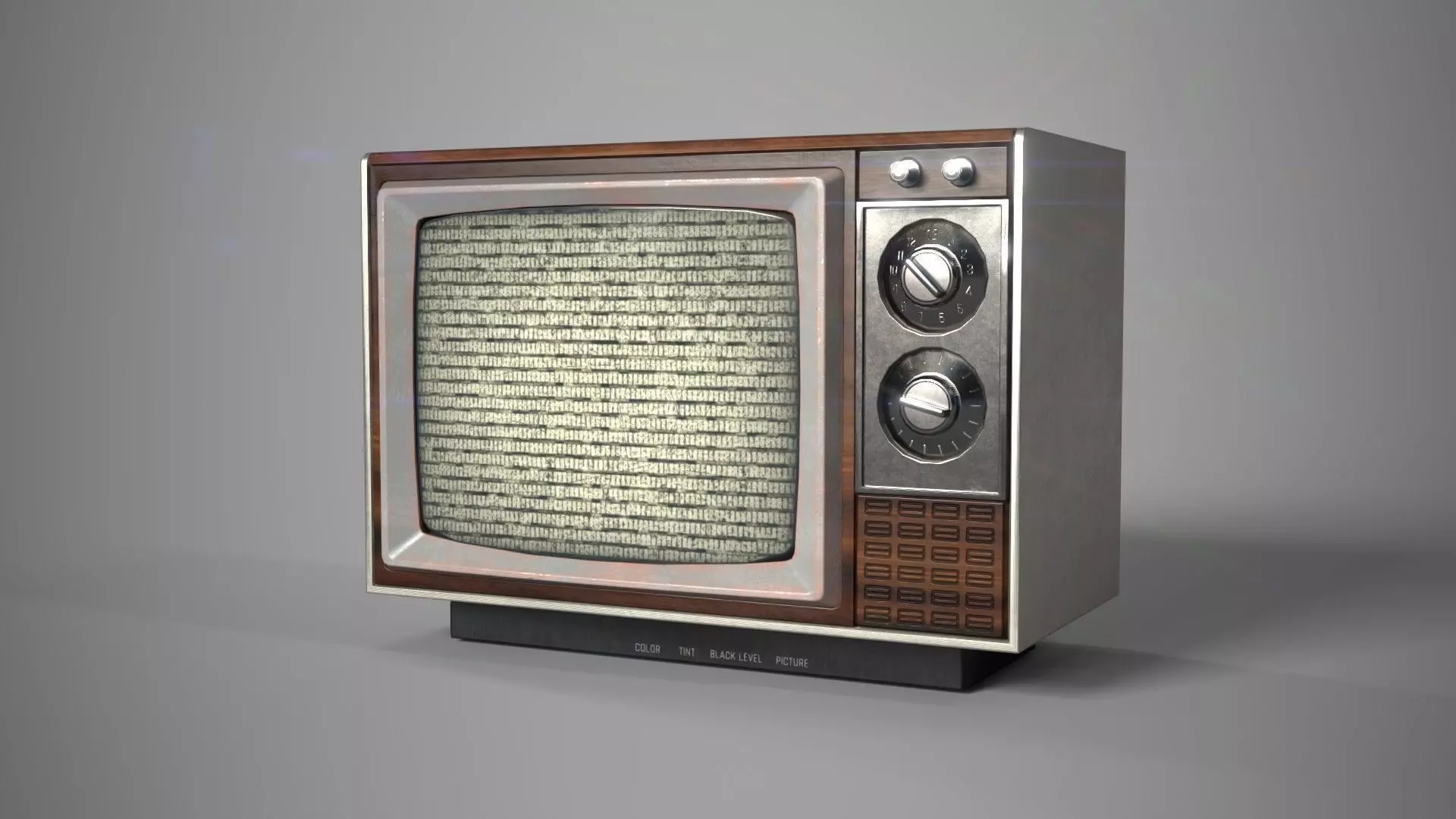 Retro- Vintage CRT TV Type B Low-poly 3D model_0