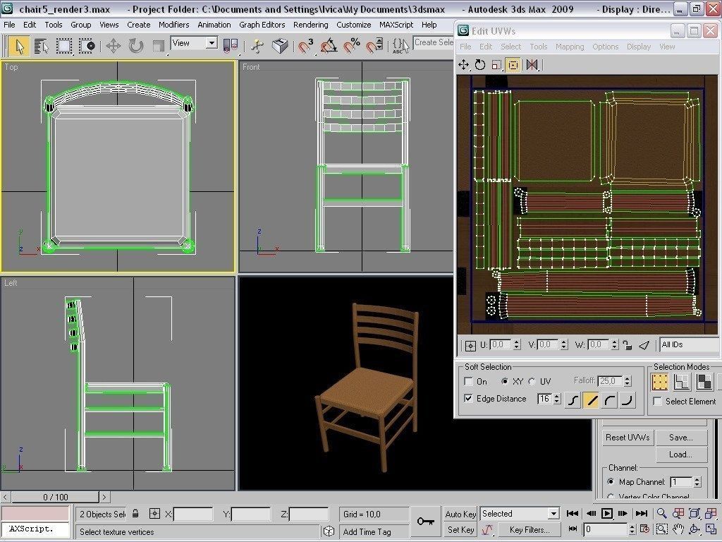 chairs collection modern chair with metal frame Low-poly 3D model_32