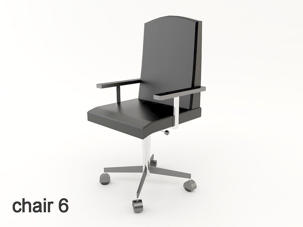 chairs collection modern chair with metal frame Low-poly 3D model_36