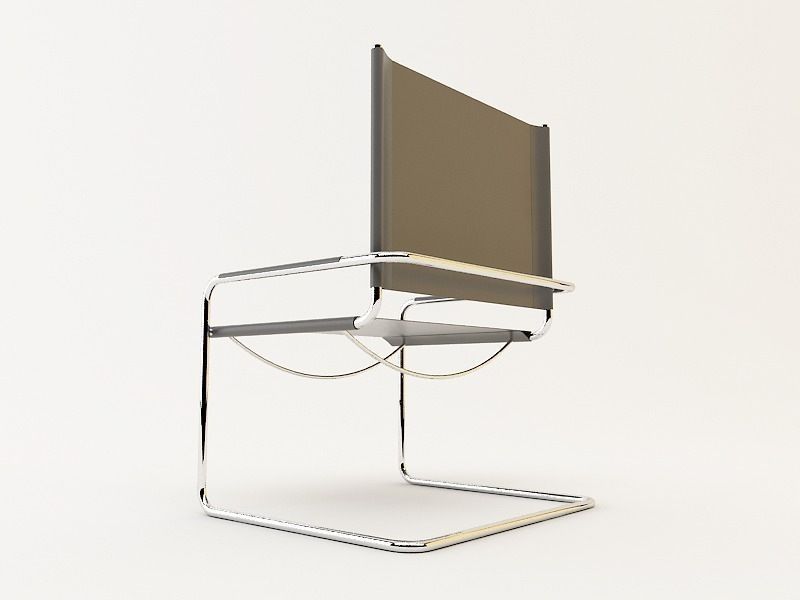 chairs collection modern chair with metal frame Low-poly 3D model_4