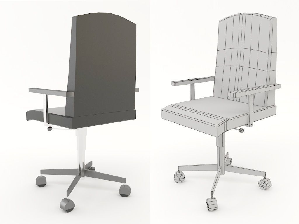 chairs collection modern chair with metal frame Low-poly 3D model_38