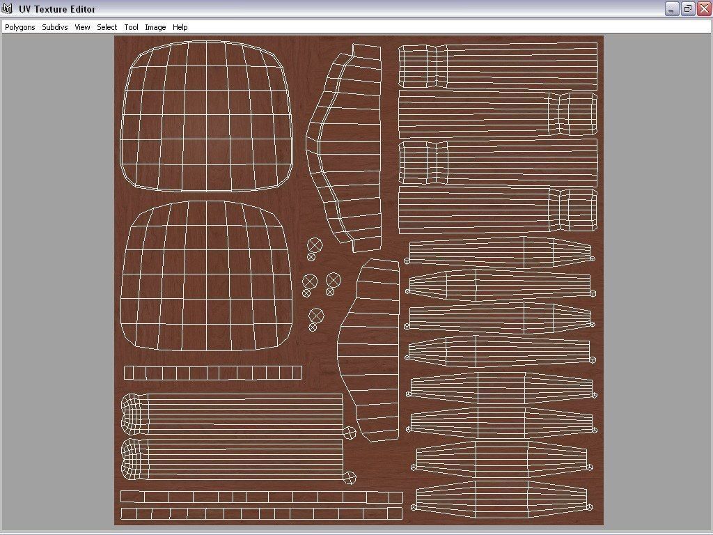 chairs collection modern chair with metal frame Low-poly 3D model_26