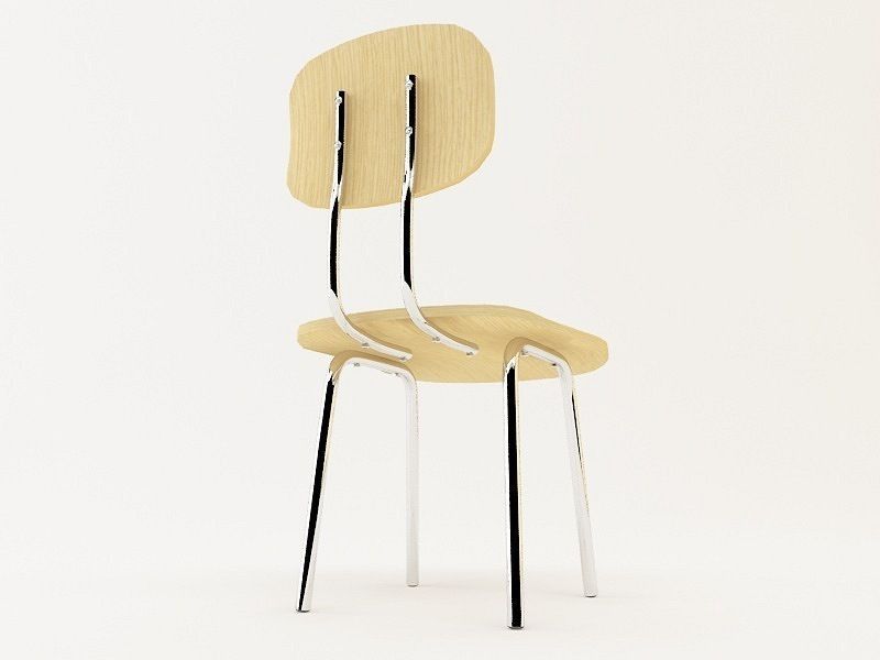 chairs collection modern chair with metal frame Low-poly 3D model_9