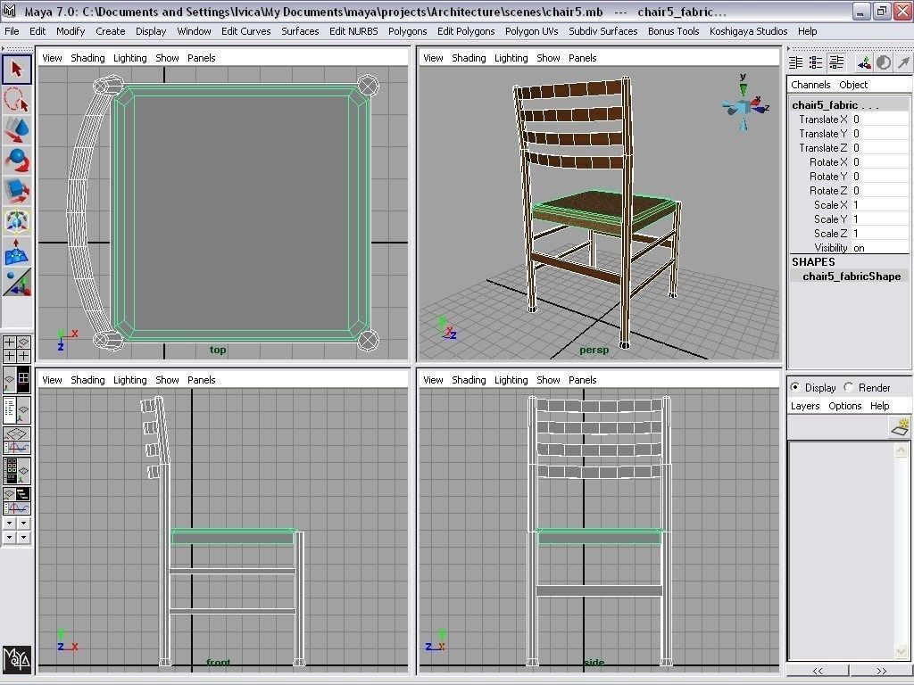 chairs collection modern chair with metal frame Low-poly 3D model_31