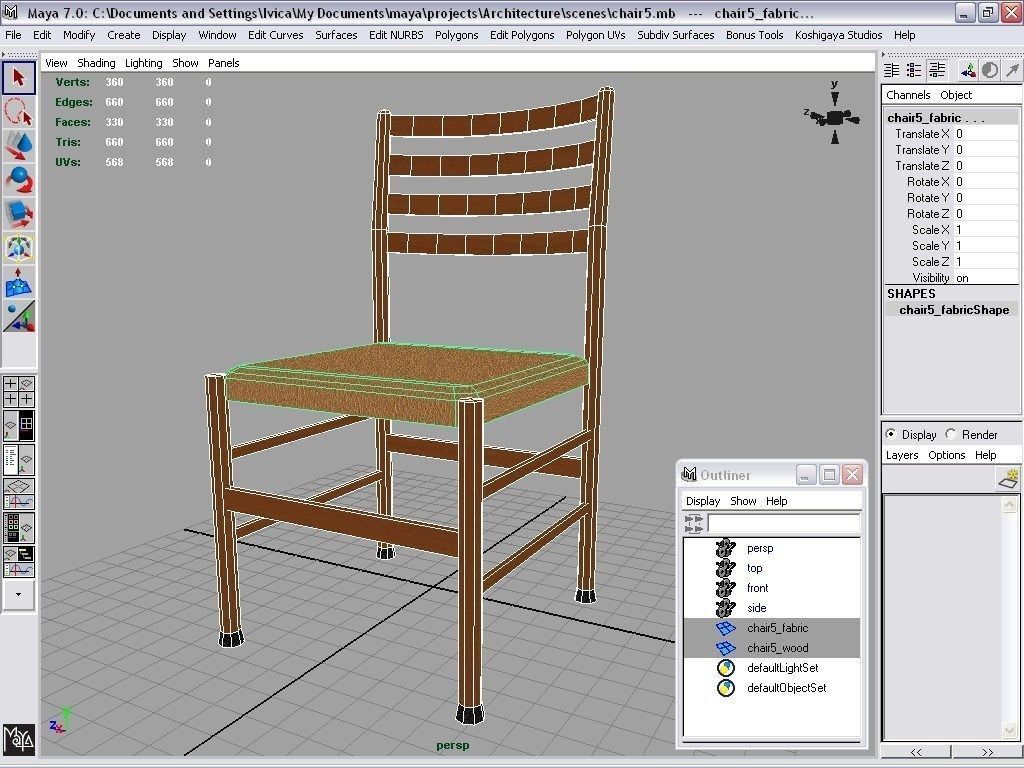 chairs collection modern chair with metal frame Low-poly 3D model_30