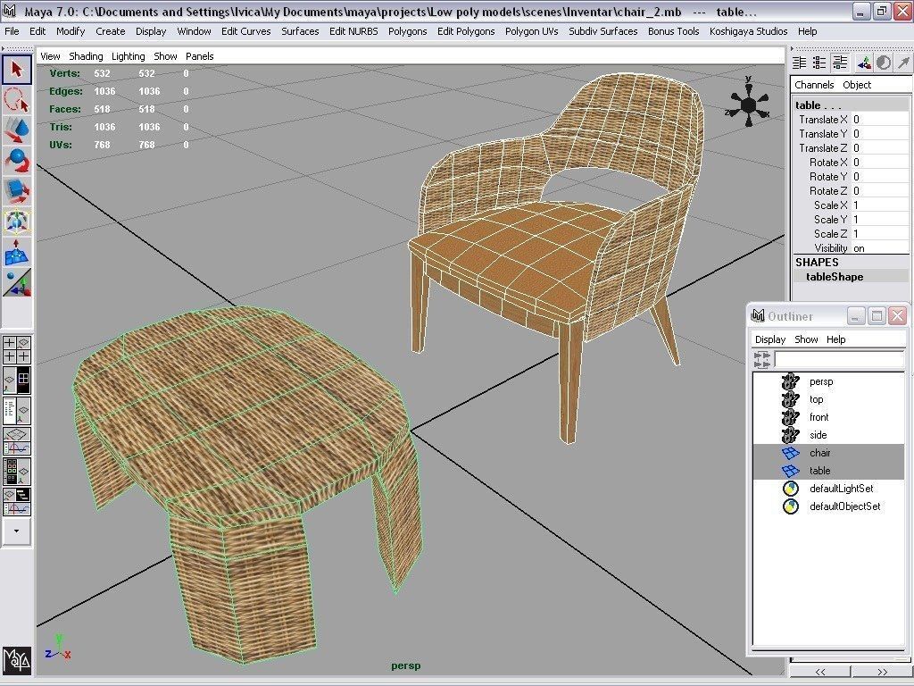 chairs collection modern chair with metal frame Low-poly 3D model_18