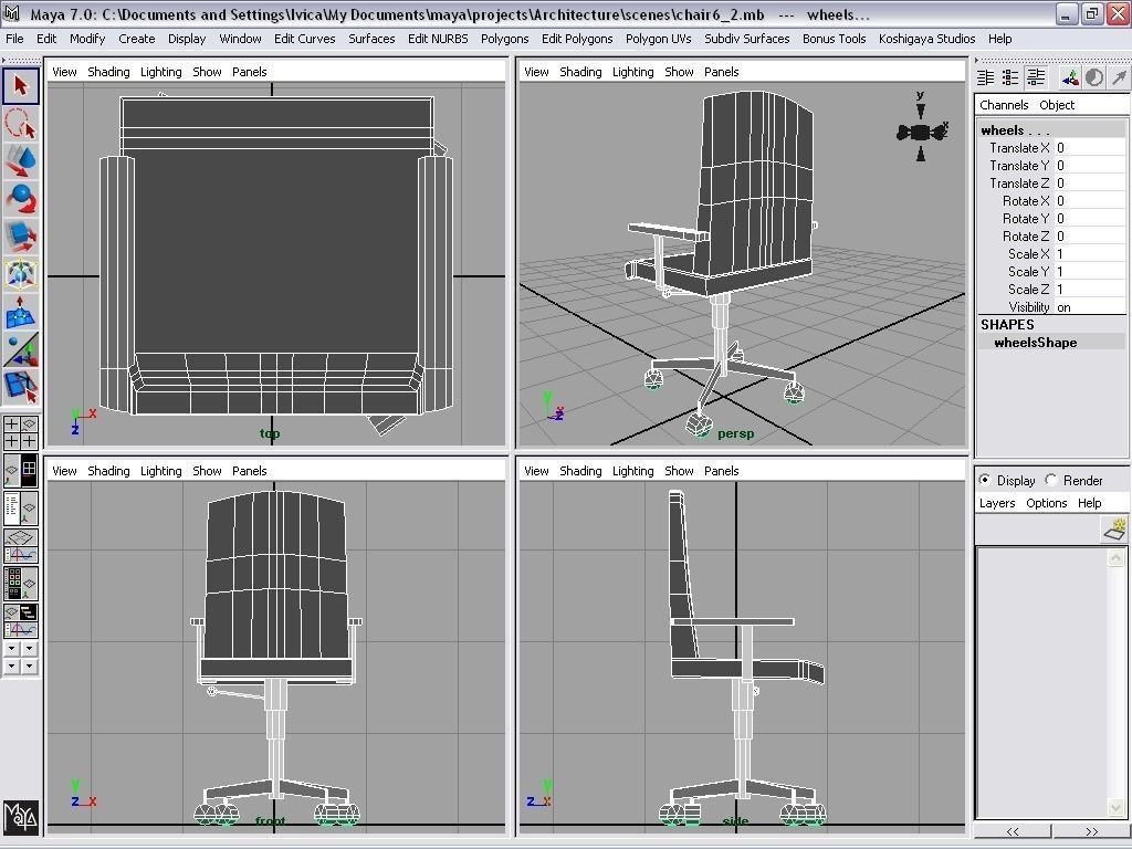 chairs collection modern chair with metal frame Low-poly 3D model_40