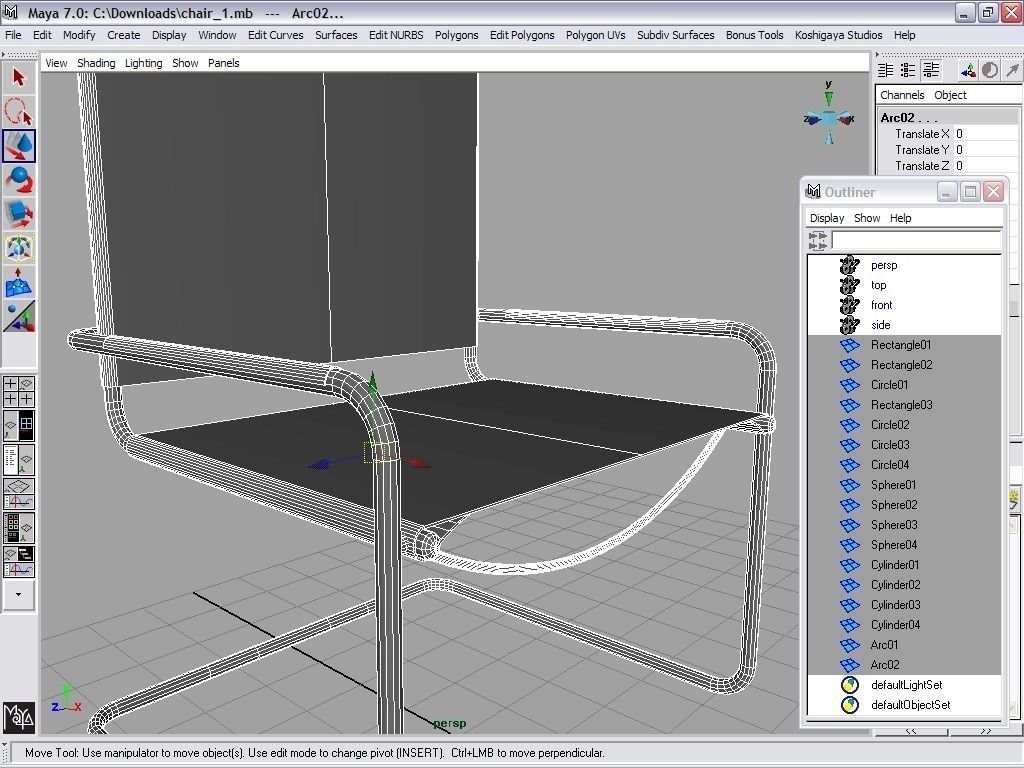 chairs collection modern chair with metal frame Low-poly 3D model_6