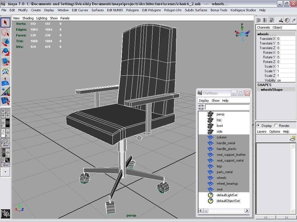 chairs collection modern chair with metal frame Low-poly 3D model_39