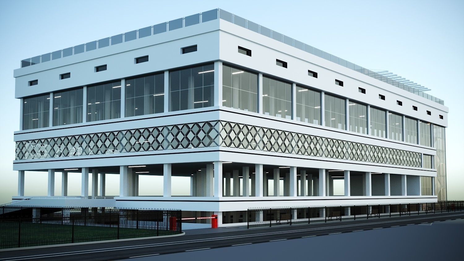 Multi-level parking 3D model_7