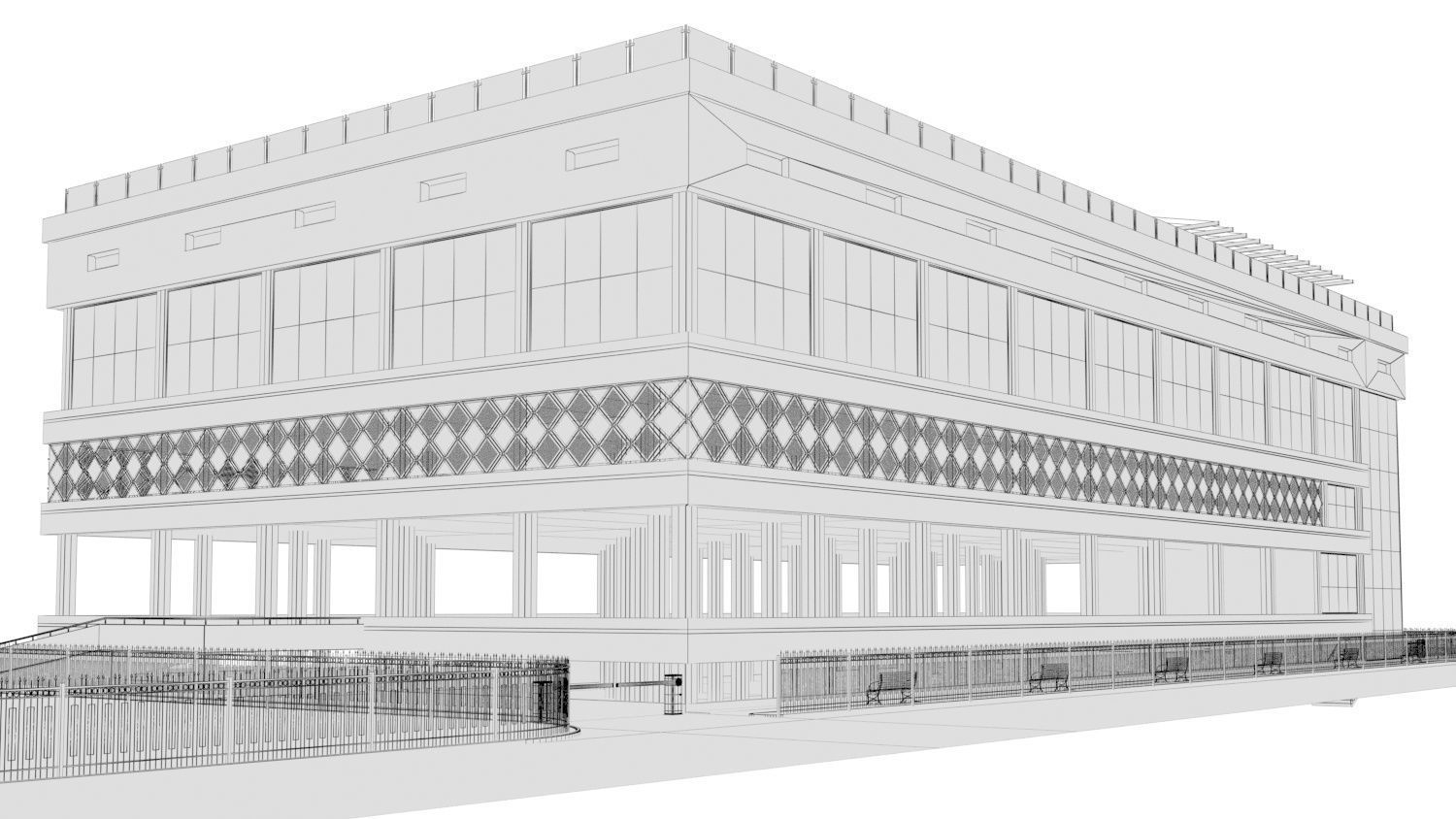Multi-level parking 3D model_16