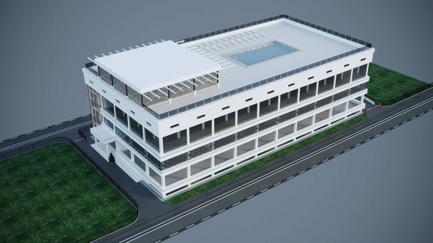 Multi-level parking 3D model_8