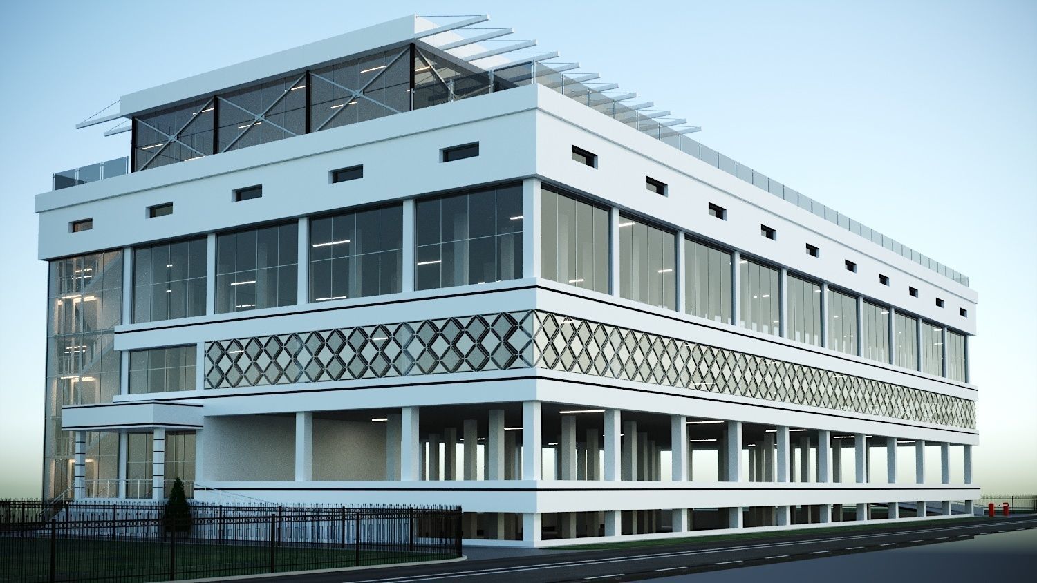 Multi-level parking 3D model_1