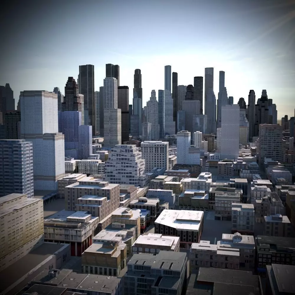 City 03 Low-poly 3D model_0