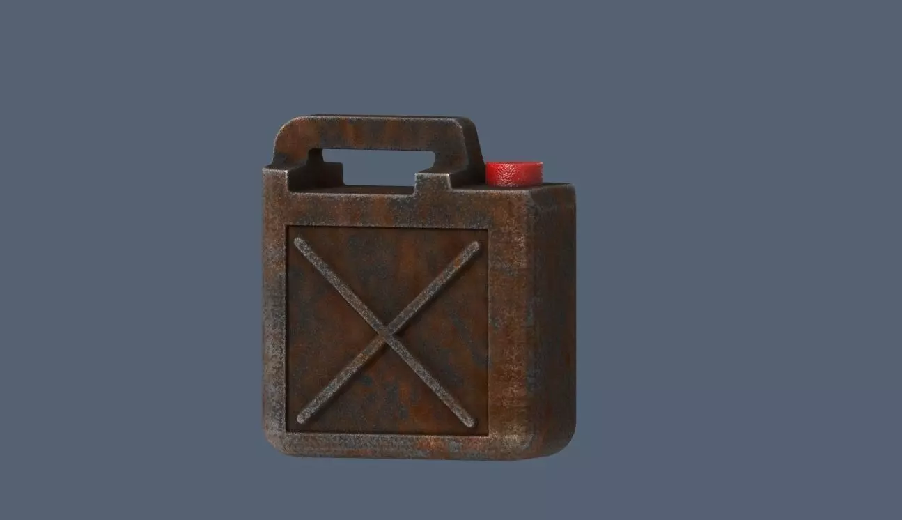 rusty gallon of fuel Low-poly 3D model_0
