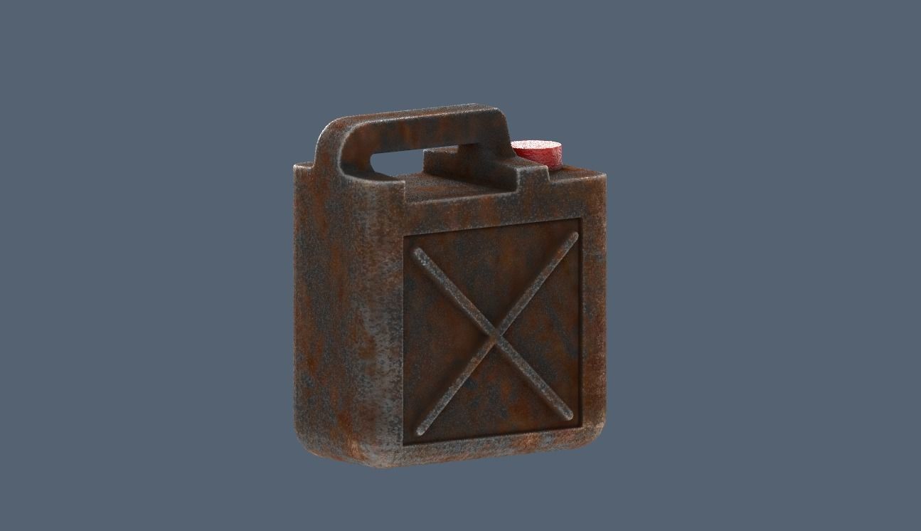 rusty gallon of fuel Low-poly 3D model_1