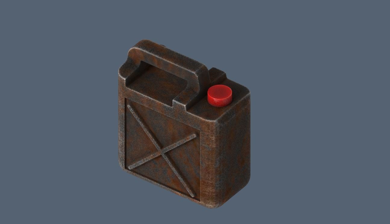 rusty gallon of fuel Low-poly 3D model_2