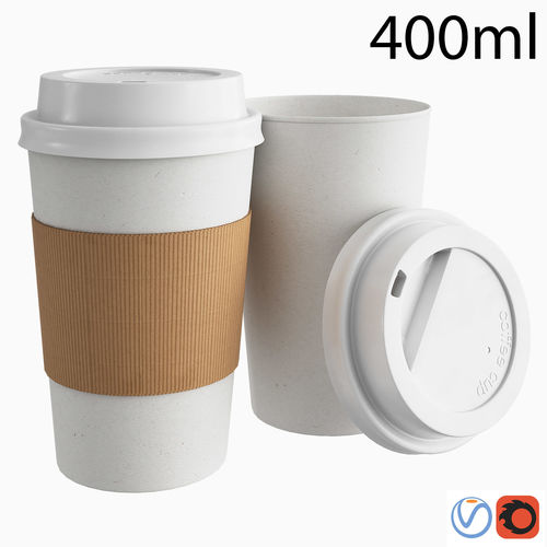 Paper Coffee Cup 400ml 3D model