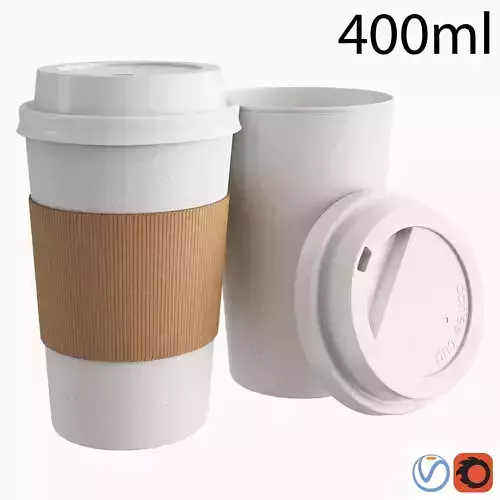 Paper Coffee Cup 400ml 3D model