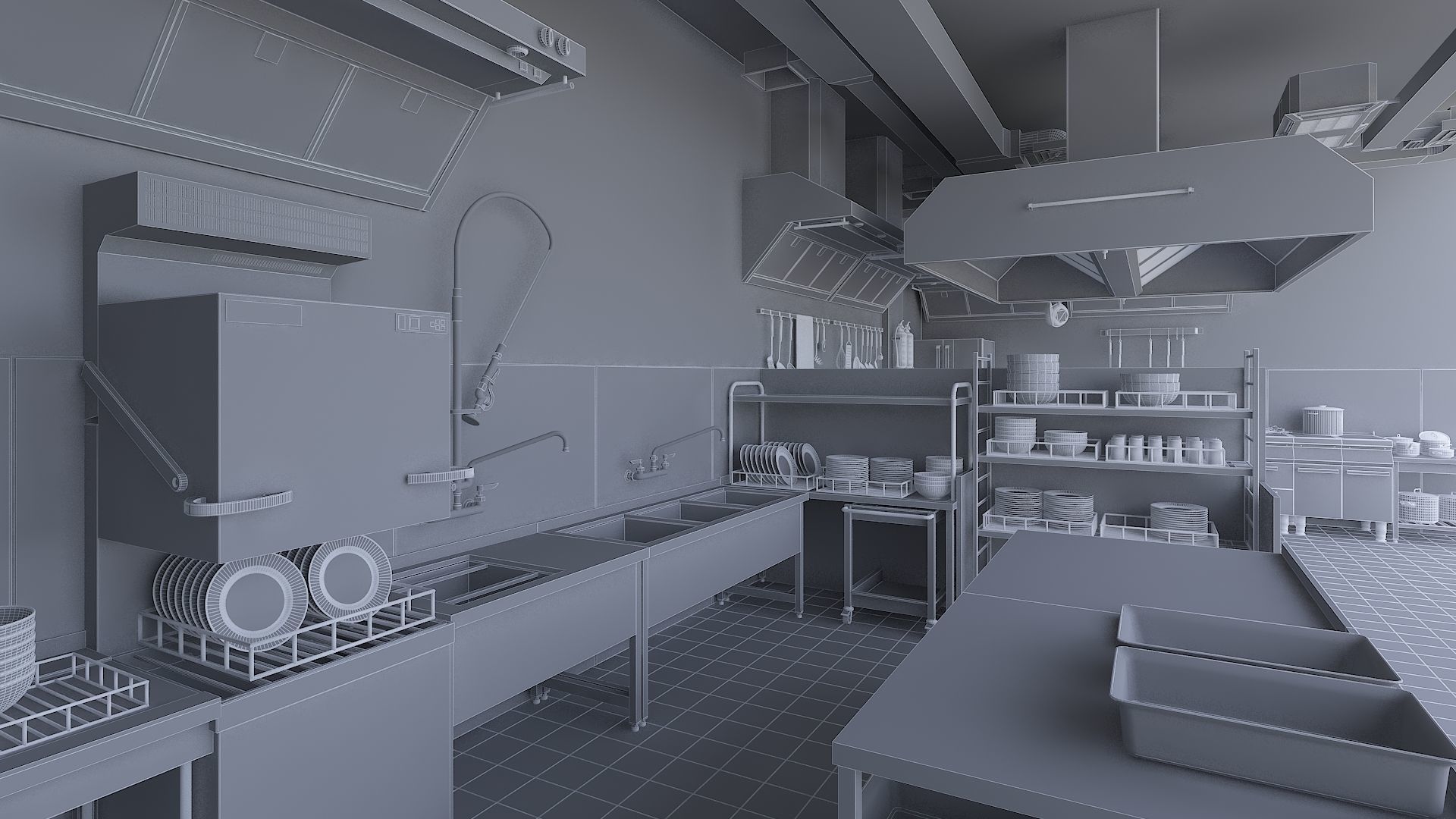 Commercial Kitchen v2 3D model_7