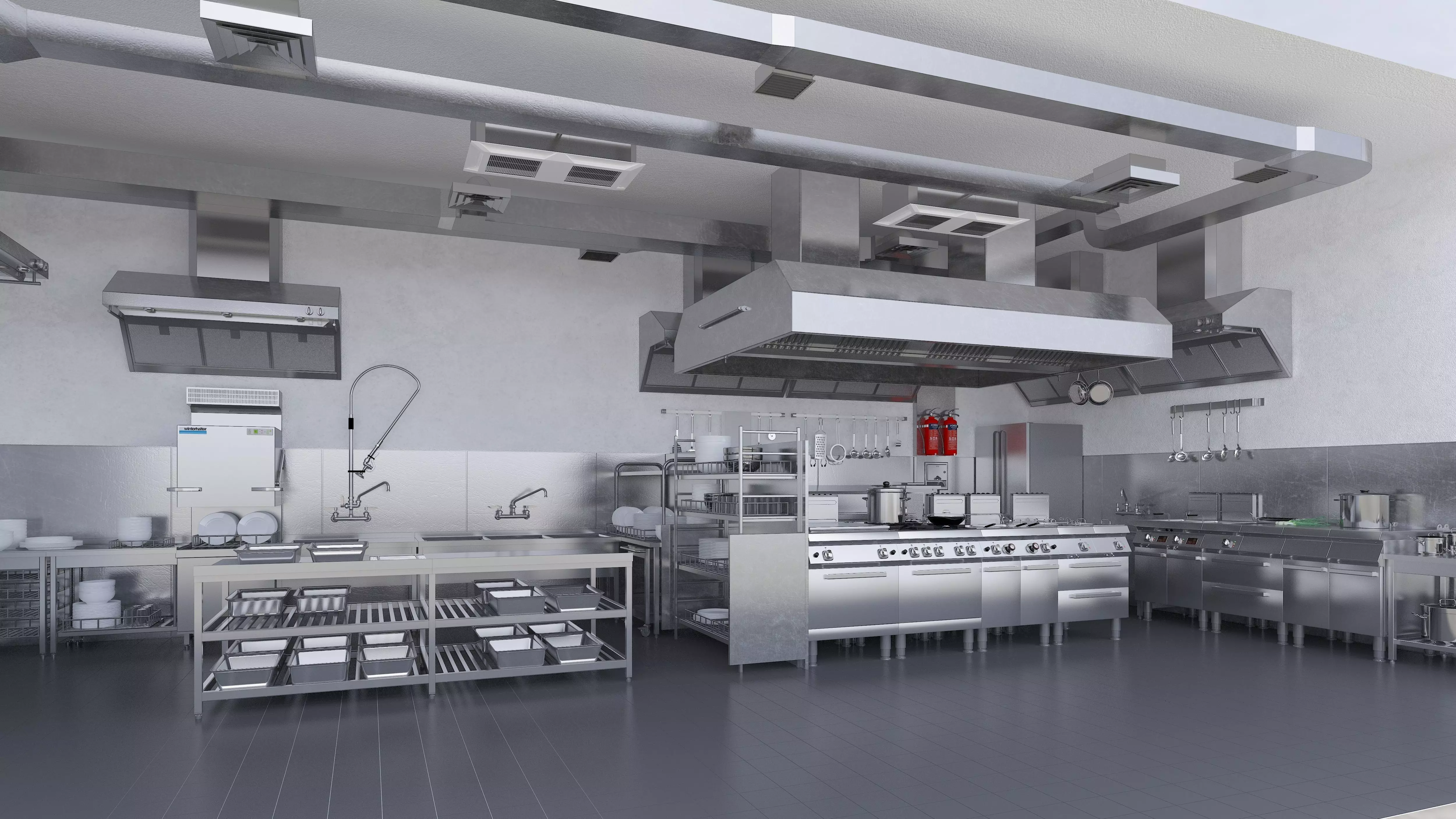 Commercial Kitchen v2 3D model_0