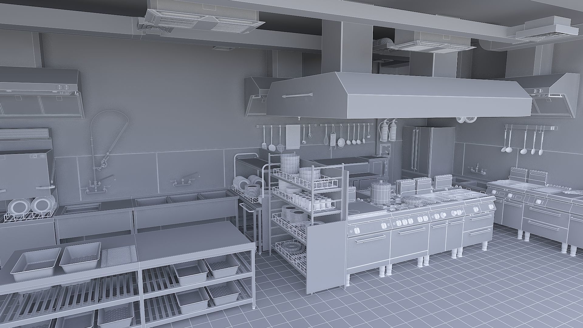 Commercial Kitchen v2 3D model_6