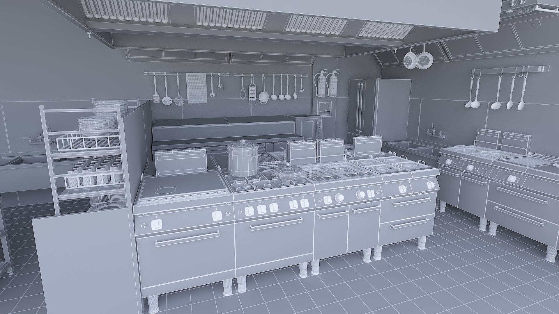 Commercial Kitchen v2 3D model_8